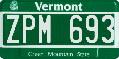 VT license plate ZPM693