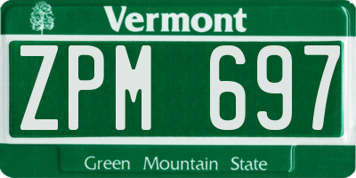 VT license plate ZPM697