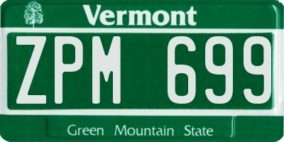 VT license plate ZPM699