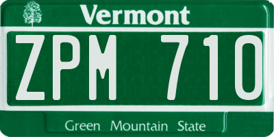 VT license plate ZPM710
