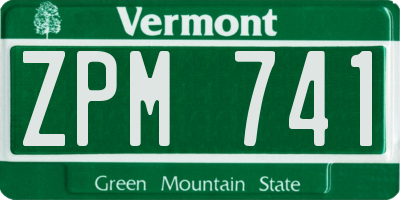 VT license plate ZPM741