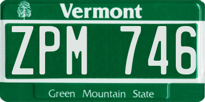 VT license plate ZPM746