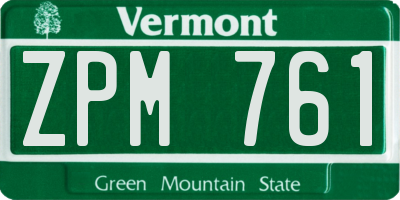 VT license plate ZPM761