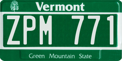 VT license plate ZPM771