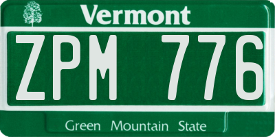 VT license plate ZPM776
