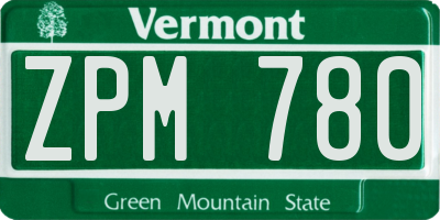 VT license plate ZPM780