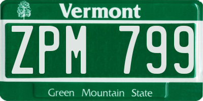 VT license plate ZPM799