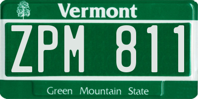 VT license plate ZPM811