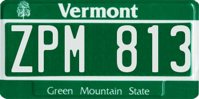 VT license plate ZPM813