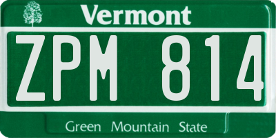 VT license plate ZPM814