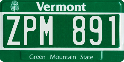 VT license plate ZPM891