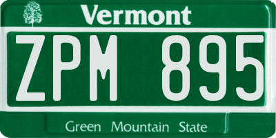 VT license plate ZPM895