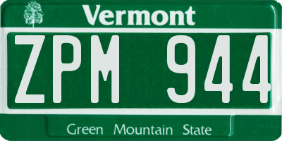 VT license plate ZPM944
