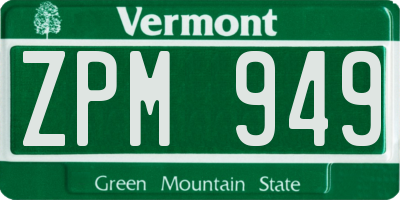 VT license plate ZPM949