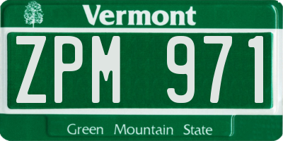 VT license plate ZPM971