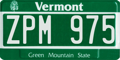 VT license plate ZPM975