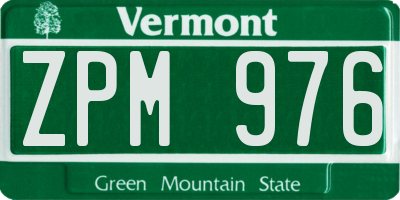 VT license plate ZPM976