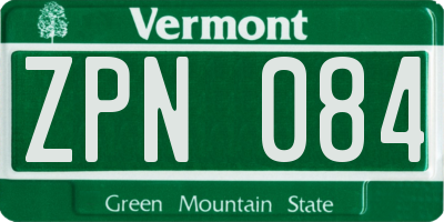 VT license plate ZPN084