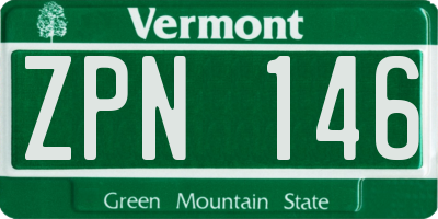 VT license plate ZPN146