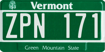 VT license plate ZPN171