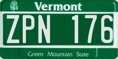 VT license plate ZPN176