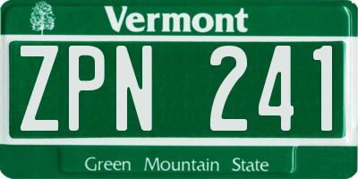 VT license plate ZPN241