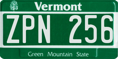 VT license plate ZPN256