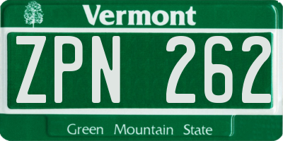 VT license plate ZPN262