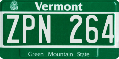VT license plate ZPN264