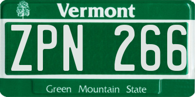 VT license plate ZPN266
