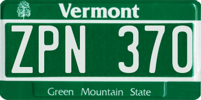 VT license plate ZPN370