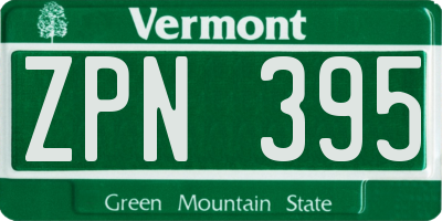 VT license plate ZPN395
