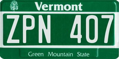 VT license plate ZPN407