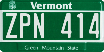 VT license plate ZPN414