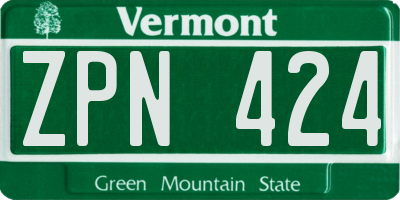 VT license plate ZPN424