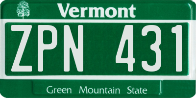 VT license plate ZPN431