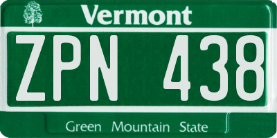 VT license plate ZPN438