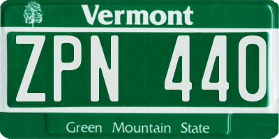VT license plate ZPN440