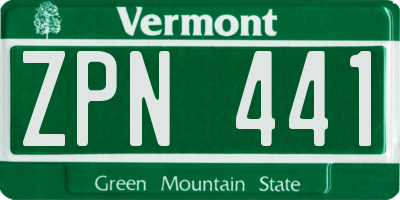 VT license plate ZPN441