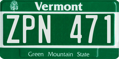 VT license plate ZPN471