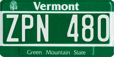 VT license plate ZPN480