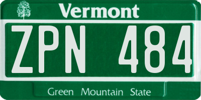 VT license plate ZPN484