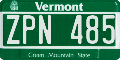 VT license plate ZPN485