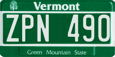 VT license plate ZPN490