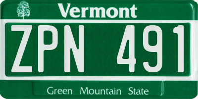 VT license plate ZPN491