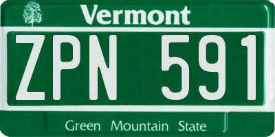 VT license plate ZPN591