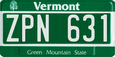 VT license plate ZPN631