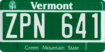 VT license plate ZPN641
