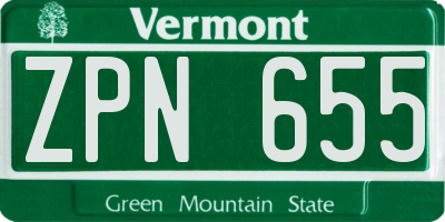 VT license plate ZPN655