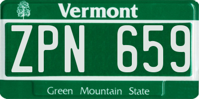 VT license plate ZPN659